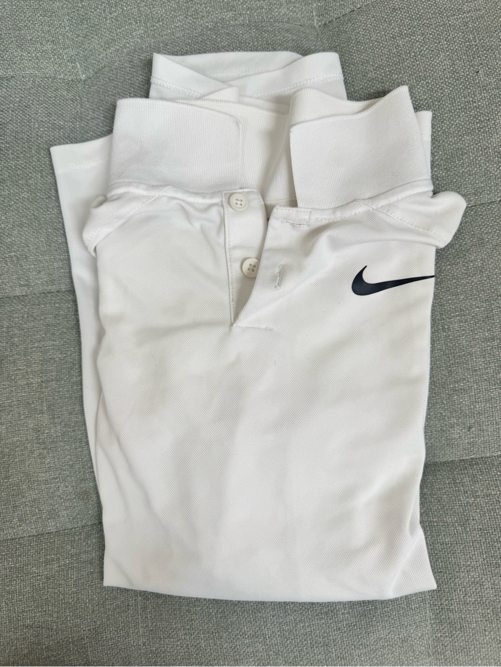 Nike White Dri-FIT Polo with Subtle Swoosh